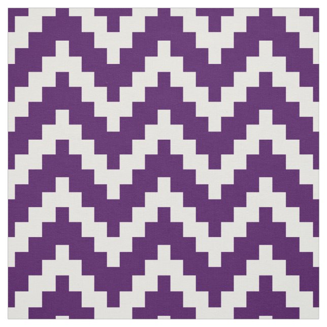 Tela Antecedentes blanco zigzag ikat y morado Personali (Retal)