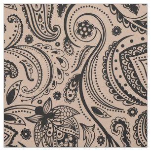 Tela Antecedentes de Black Floral Paisley-Personalizado