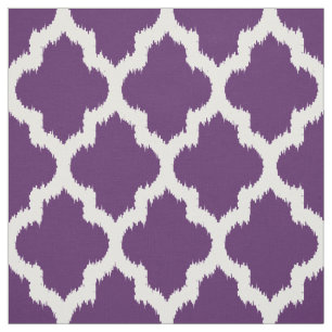 Tela Antecedentes púrpura del Quatrefoil blanco