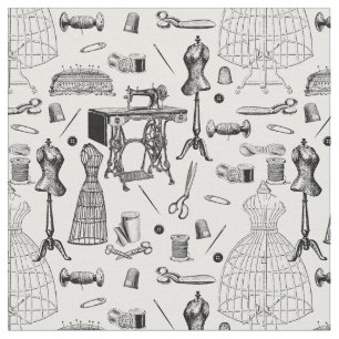 Tela antigua máquina victoriana de coser toile blanco n