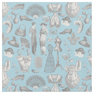 Tela antigüedades edwardian vintage moda señoras azul