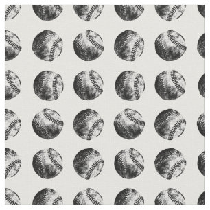 Tela Antiguo patrón de Baseballs Arte Vintage de Béis
