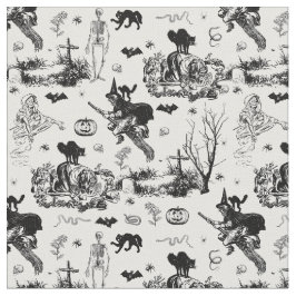 Tela antique halloween witch ghoul skeleton toile goth