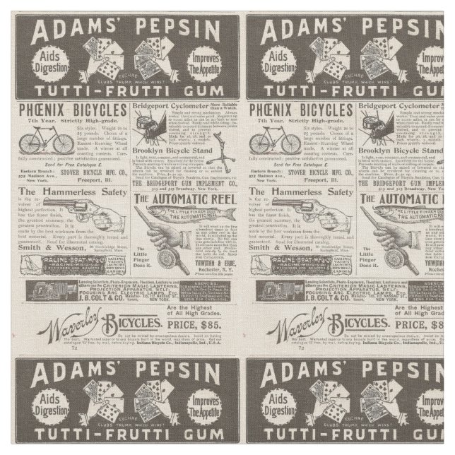 Tela Anuncios antiguos de 1895 (De cerca)