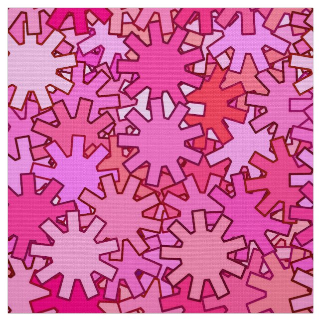 Tela Aparatos geométricos modernos, fucsia y rosa (Retal)