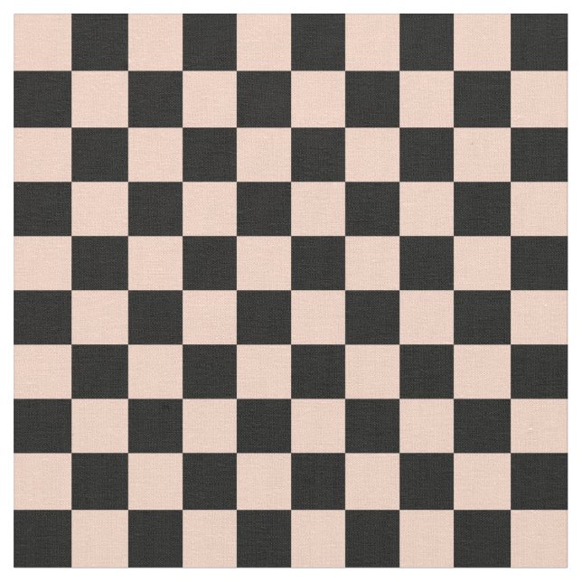 Tela Apricot & Black Checkerboard (De cerca)