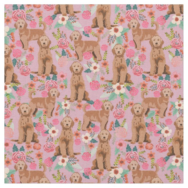 Tela Apricot Golden Doodle florines polvorientos rosado (De cerca)