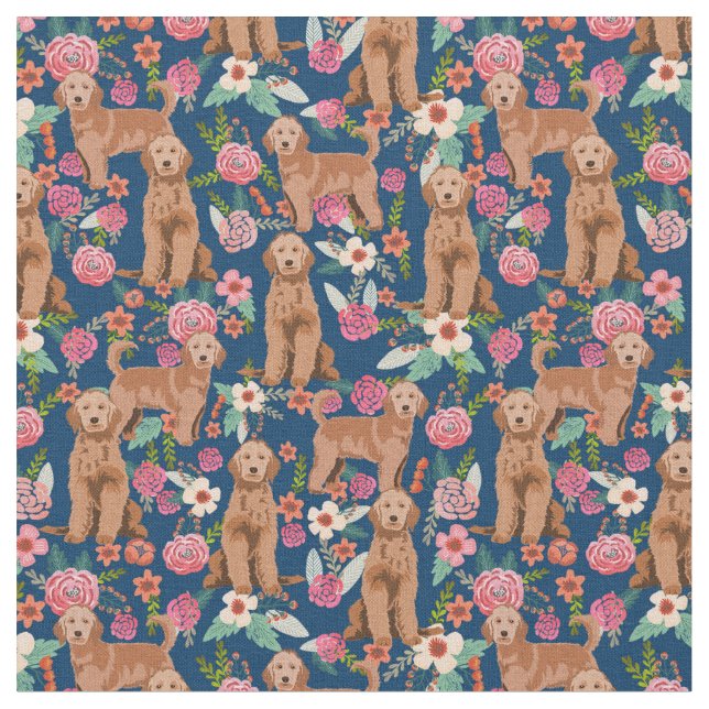 Tela Apricot Golden Doodle vintage marina (De cerca)