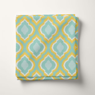 Tela Aqua amarilla y Mint Ikat marroquí