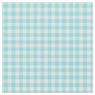 Tela Aqua Baby Blue y White Gingham para la fabricación