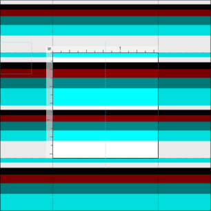 Tela Aqua, blanco, negro, rojo oscuro y cian oscuro