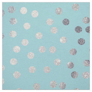 Tela Aqua Blue and Silver Purpurina City Dots