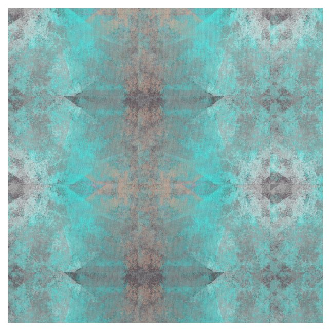 Tela Aqua Blue Turquoise and Grey Motif (Retal)