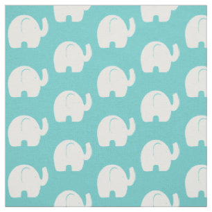 Tela Aqua del patrón de elefante blanco
