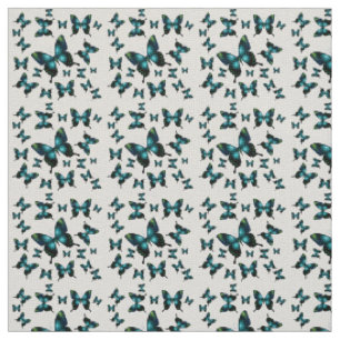 Tela Aqua Elegant Whimsical Butterflies