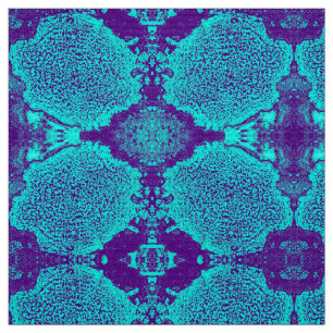Tela Aqua Floral Fabric