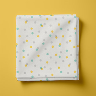 Tela Aqua gris y puntos de confetti amarillos
