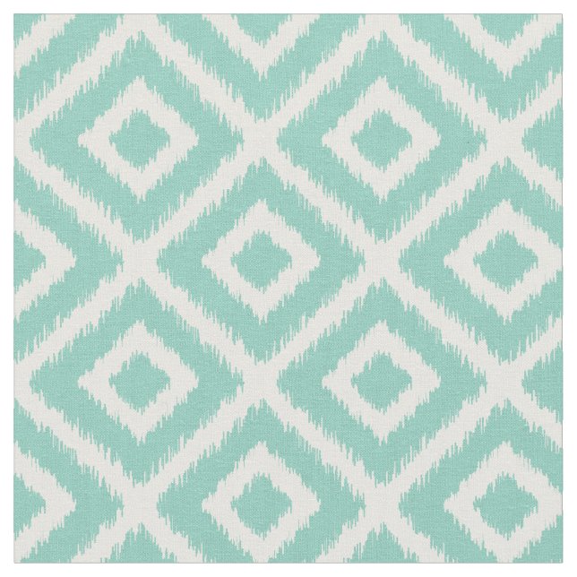 Tela Aqua Ikat Diamonds (De cerca)