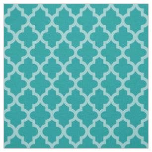 Tela Aqua Moroccan Moods Quatrefoil