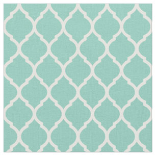Tela Aqua Moroccan Quatrefoil