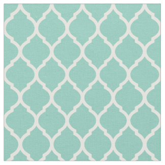 Tela Aqua Moroccan Quatrefoil
