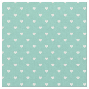 Tela Aqua Polka Dot Hearts