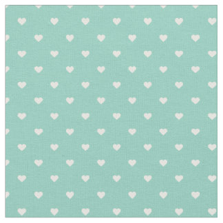 Tela Aqua Polka Dot Hearts