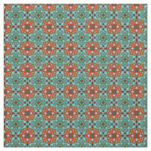 Tela Aqua Turquesa Azul Naranja Rojo Marrón Arte Orient