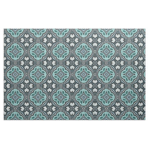 Tela Aqua Turquesa Azul Teal Estilo de Patrón de Batik 