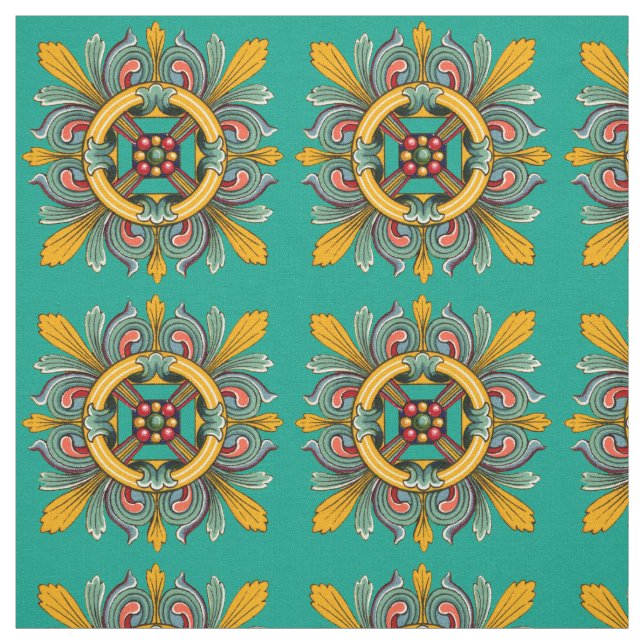 Tela Aqua Victorian Tile Design (Retal)