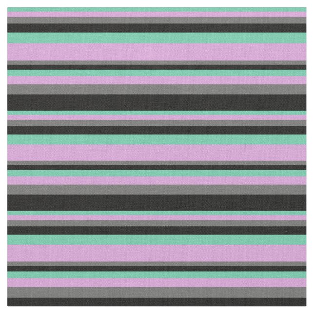 Tela Aquamarina, ciruela, gris oscuro y color negro (De cerca)