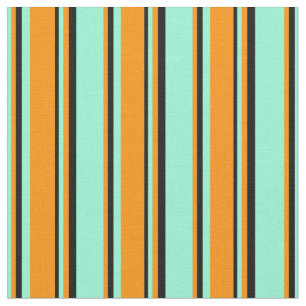 Tela Aquamarina, Naranja oscuro y franjas de color negr
