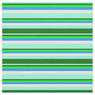 Tela Aquamarina, verde oscuro, cal, azul y blanco