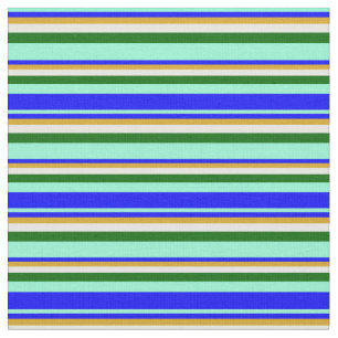 Tela Aquamarine, Blue, Goldenrod, White y Dark Green