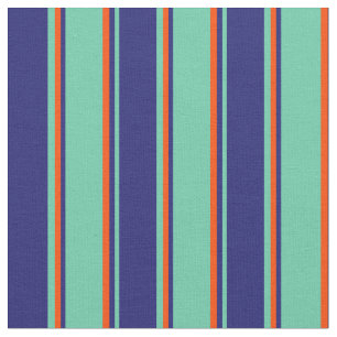 Tela Aquamarine, Midnight Blue y Red Colour Lines