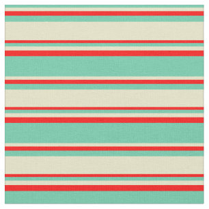 Tela Aquamarine, Pale Goldenrod y Red Pattern