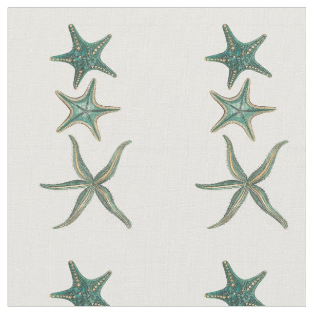 Tela Aquamarine Triple Starfish (De cerca)