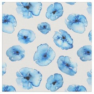 Tela - Aquarelas Amapolas Azules