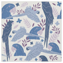 Tela Ara Parrot Azul Rosa Trópico