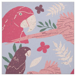 Tela Ara Parrot Pink Burgundy Trópico Patrón de Hoja