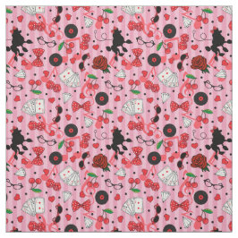 Tela Arándanos y Rosas de fideos Rockabilly 50