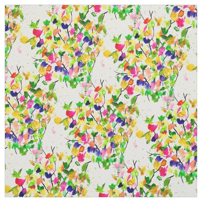 Tela Árbol abstracto colorido de acuarela (Retal)