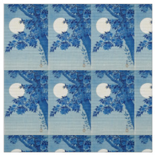 Tela Árbol azul bajo la luz de la luna: noche de flor d