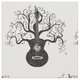 Tela Árbol de guitarra de vida y notas musicales