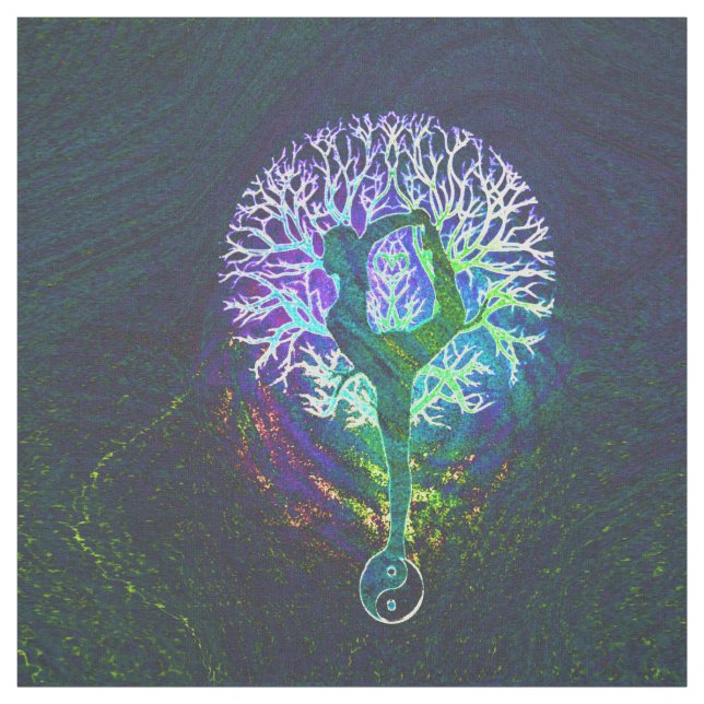 Tela Árbol de la yoga de la balanza y de la armonía (Retal)