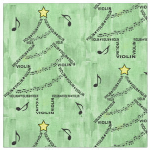 Tela Árbol de Navidad de texto de violín 