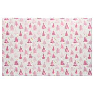 Tela Árbol de Navidad de vacaciones rosa