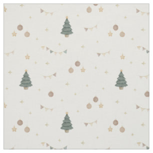 Tela Árbol de Navidad Festivo Acuarela Pastel Caprichos