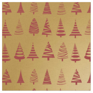 Tela Árbol de Navidad rojo moderno en oro
