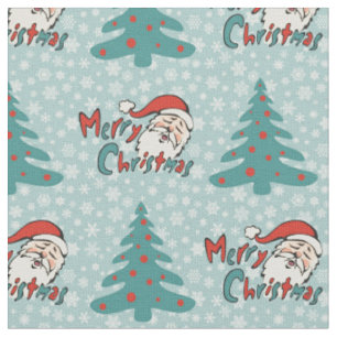 Tela Árbol de Navidad y santa claus